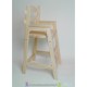 Chaise haute en bois naturel en couleur personnalisable